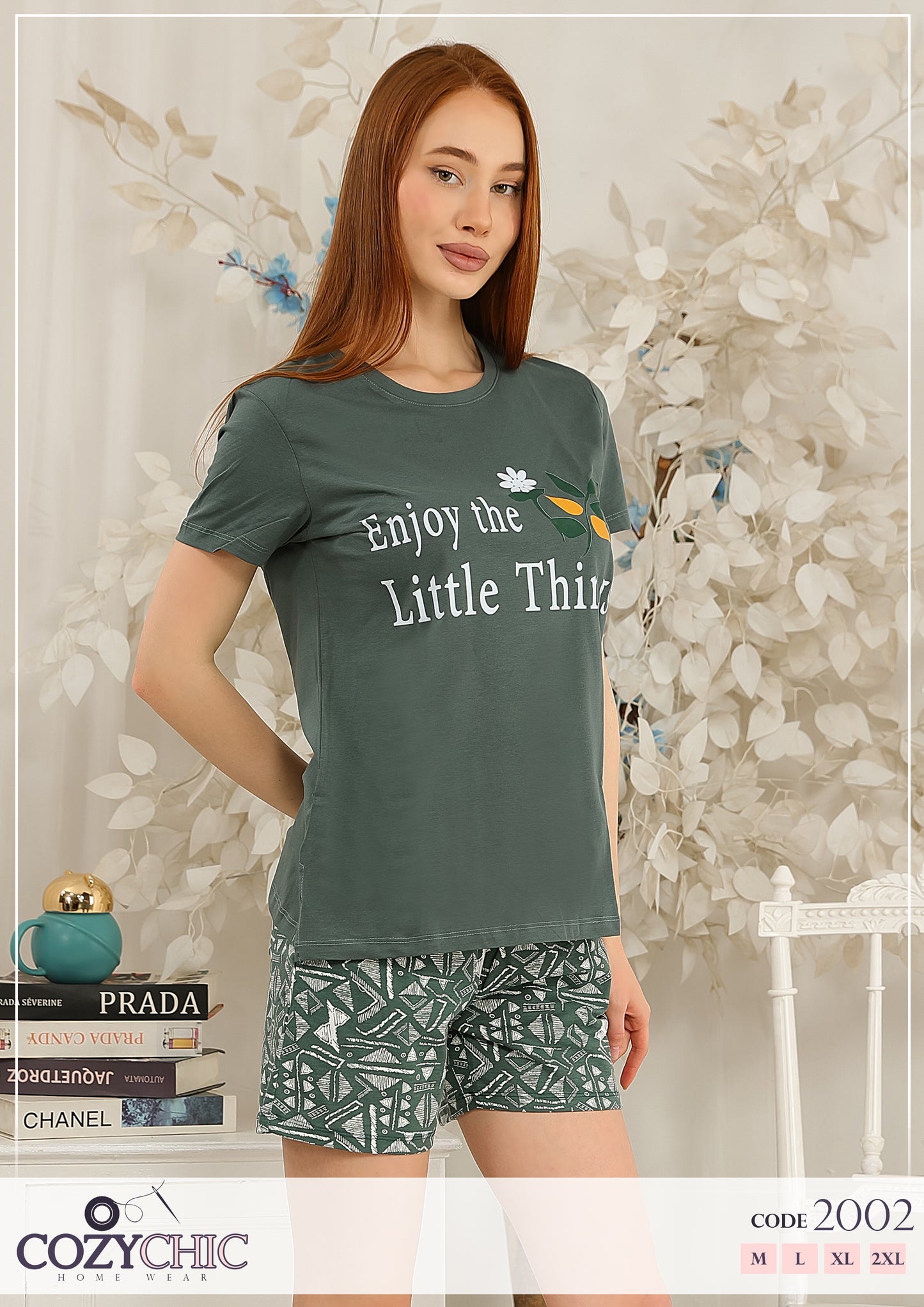 "Little Things" Short Pj Set- Olive green.