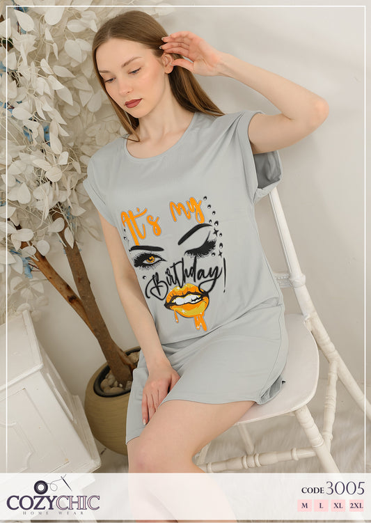 It’s My Birthday Night Shirt – Gray